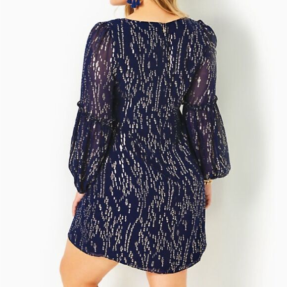 NWT Lilly Pulitzer Cleme Long Sleeve Silk Dress - Picture 6 of 9